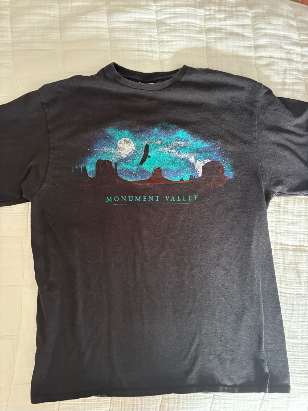 Delta Black Monument Valley Graphic Tee with Teal Night Sky
